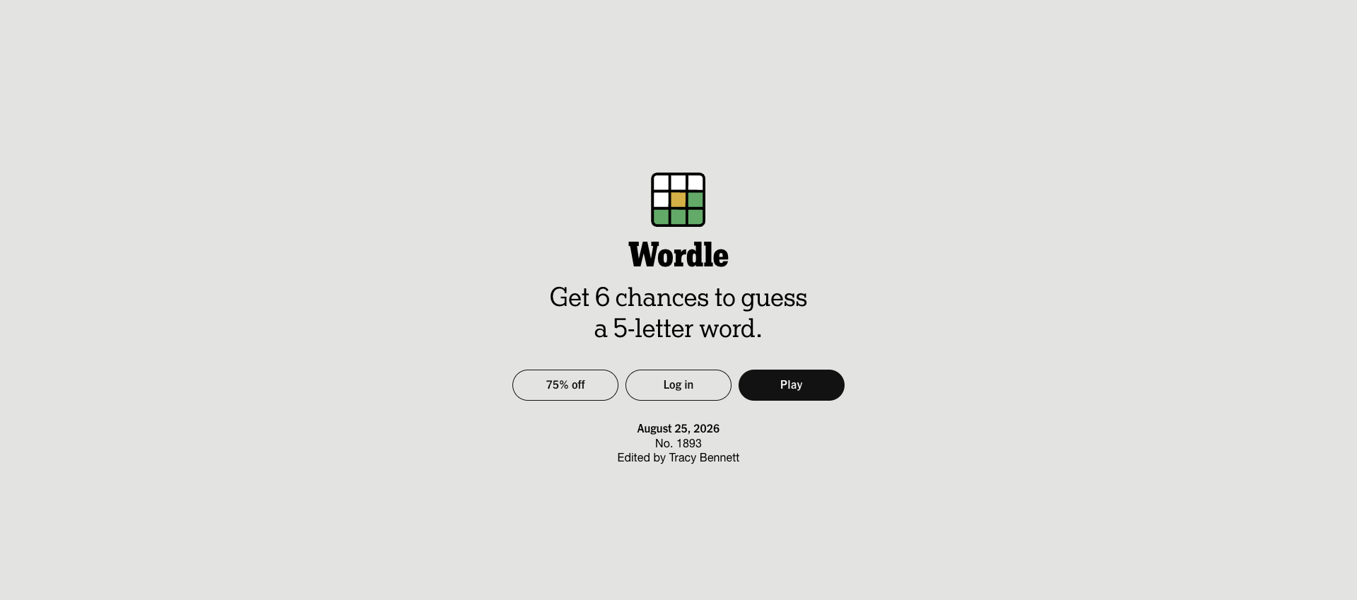 Screenshot of the Wordle game interface