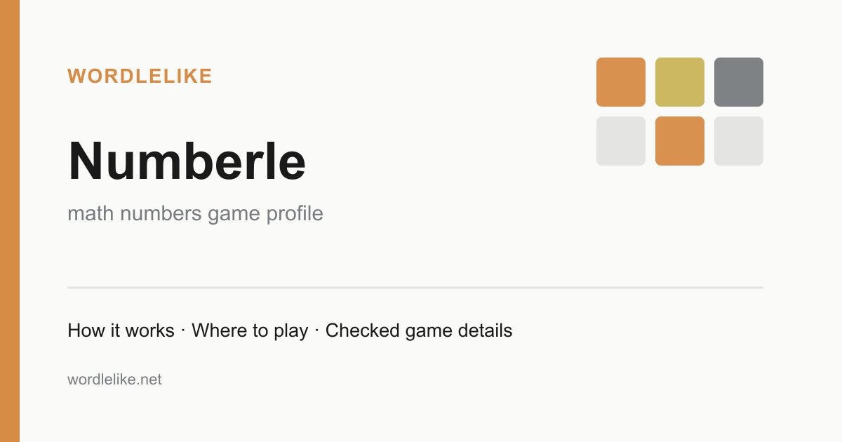 Numberle game preview